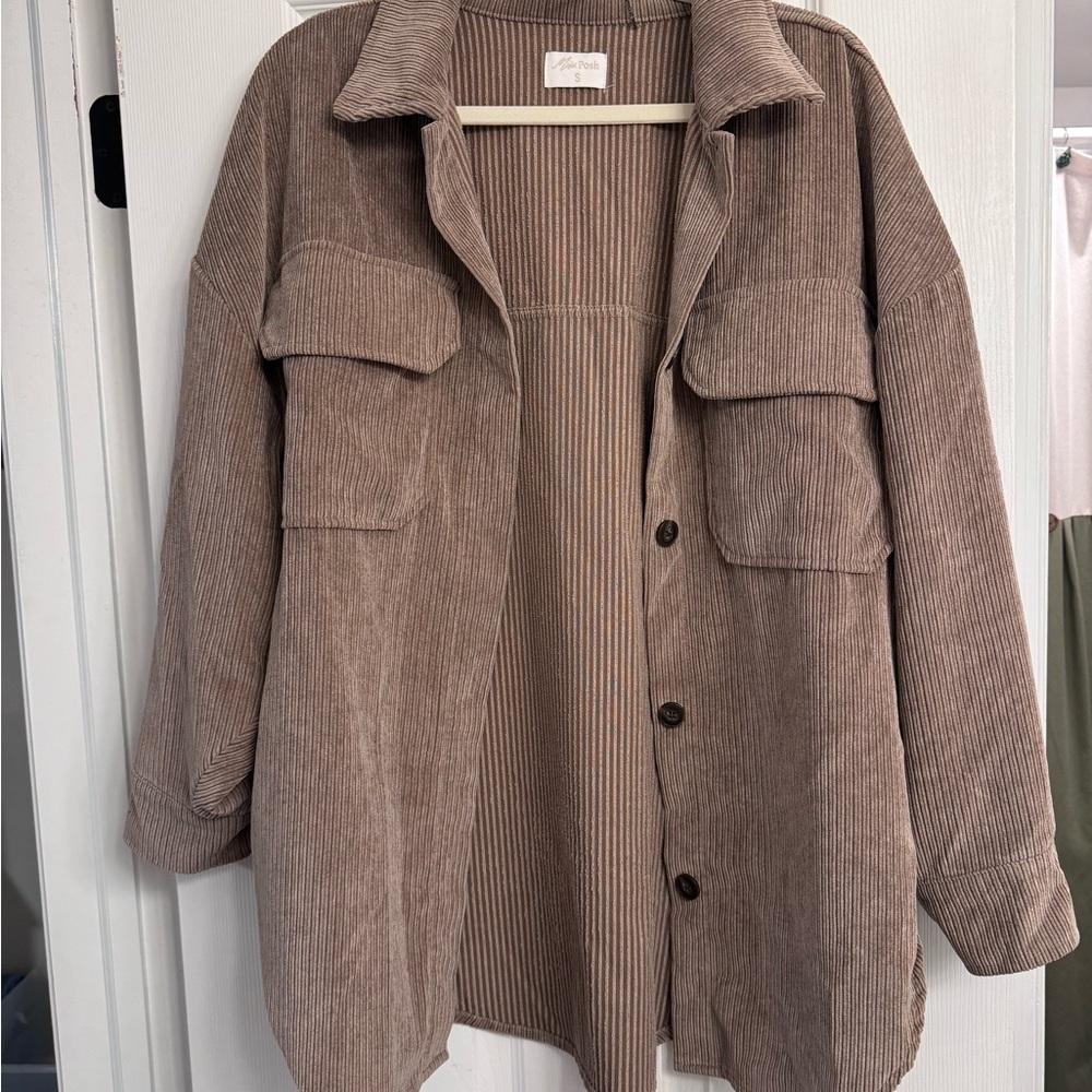Miss Posh Women's Corduroy Utility Jacket - Brown